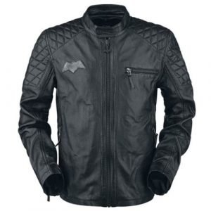 Batman Black Biker Genuine Real Leather Jacket with Removable Hoodie ...