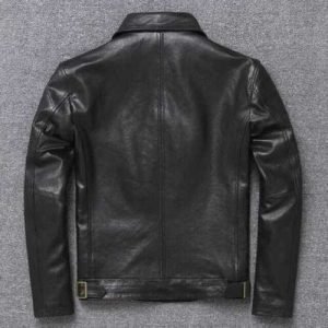 Vintage Biker Bomber Men's Motorcycle Black Cafe Racer Real Lamb Leather Jacket
