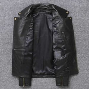 Vintage Biker Bomber Men's Motorcycle Black Cafe Racer Real Lamb Leather Jacket