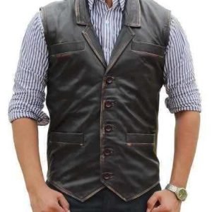Hell on Wheels Cullen Bohannan Real Leather Vest - Men's Distressed Leather Vest