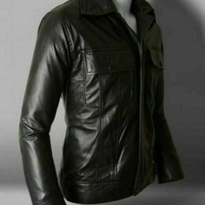 Elvis Presley Men's Trucker Black Classic Soft Real Leather Fashion Jacket