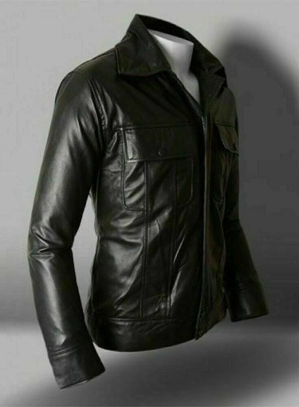 Elvis Presley Men's Trucker Black Classic Soft Real Leather Fashion Jacket