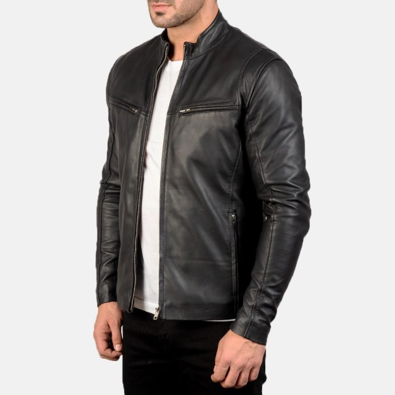 Men's Black Ionic Leather Jacket - Leather Store World