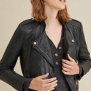 Monica Asymmetrical Leather Jacket - Leather Store World