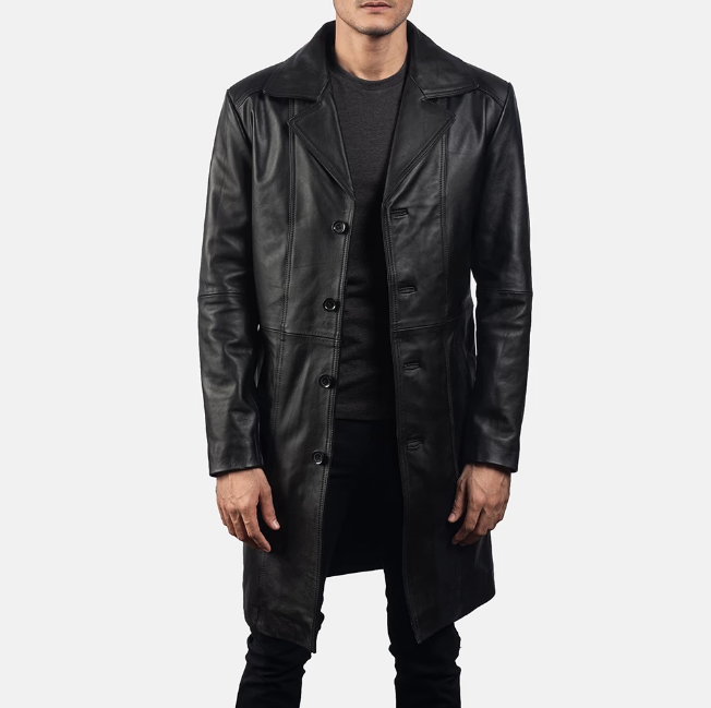 Don Long Black Leather Coat – Leather Store World