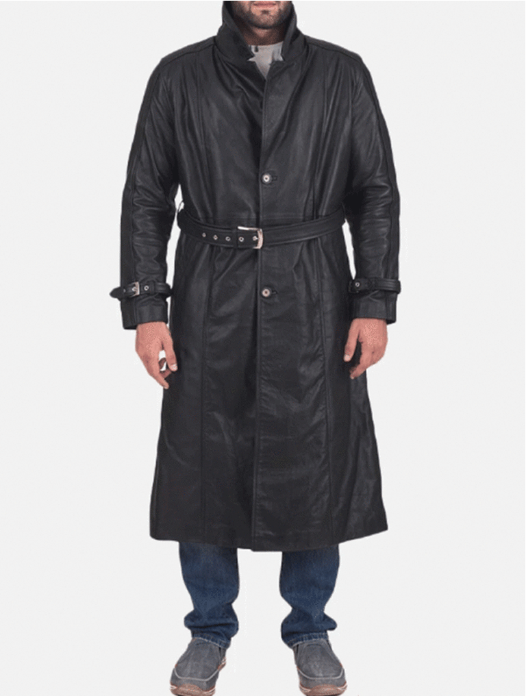 Daniel Black Leather Trench Coat - Leather Store World