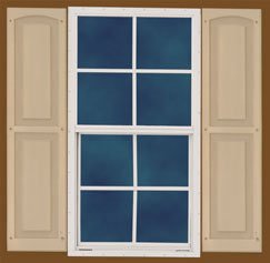 Optional Windows with Paintable Vinyl Shutters