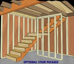 Roanoke Shed Optional Wood Stair Case