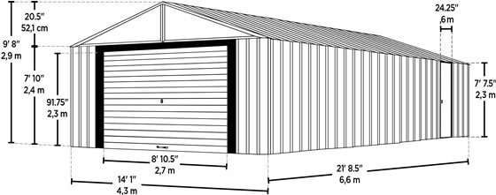 Arrow 14x21 Murryhill Garage Measurements Diagram
