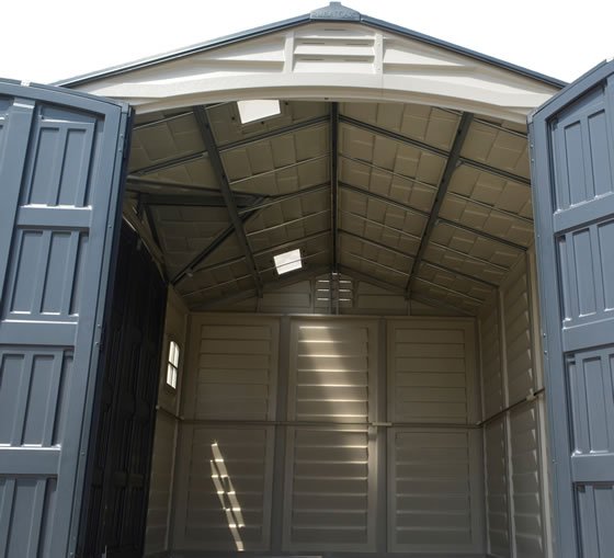 DuraMax 10x8 Vinyl Shed Inside Photo - Shed Trusses & Skylights