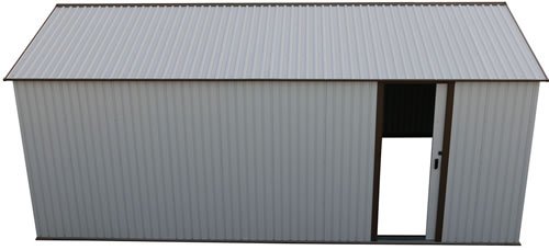 DuraMax 12x26 White Steel Garage - side door is pad lockable